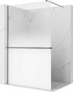 Mexen Kioto+ shower screen with shelf Walk-in 70 x 200 cm, white ombre 8 mm, gun metal - 800-070-121-95-86