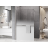 Mexen Kioto+ shower wall with shelf Walk-in 70 x 200 cm, white ombre 8 mm, brushed nickel - 800-070-121-97-86