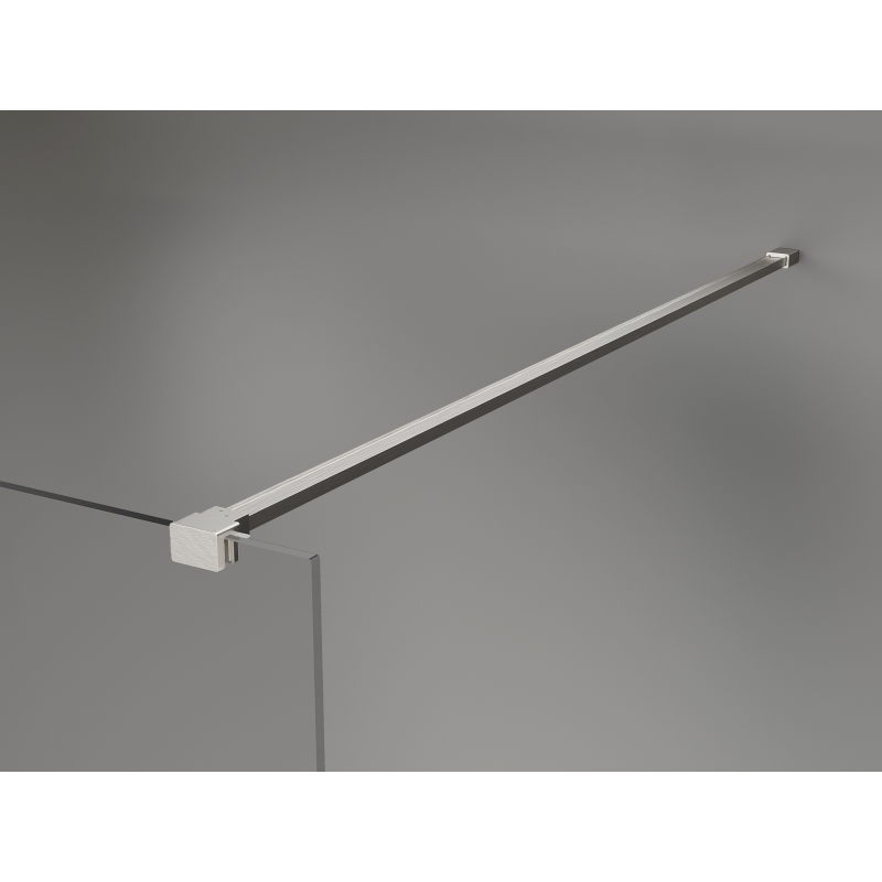 Mexen Kioto+ shower wall with shelf Walk-in 70 x 200 cm, white ombre 8 mm, brushed nickel - 800-070-121-97-86