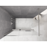 Mexen Kioto+ shower wall with shelf Walk-in 90 x 200 cm, ombre white 8 mm, brushed nickel - 800-090-121-97-86