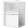 Mexen Kioto+ shower wall with shelf Walk-in 140 x 200 cm, white ombre 8 mm, brushed nickel - 800-140-121-97-86