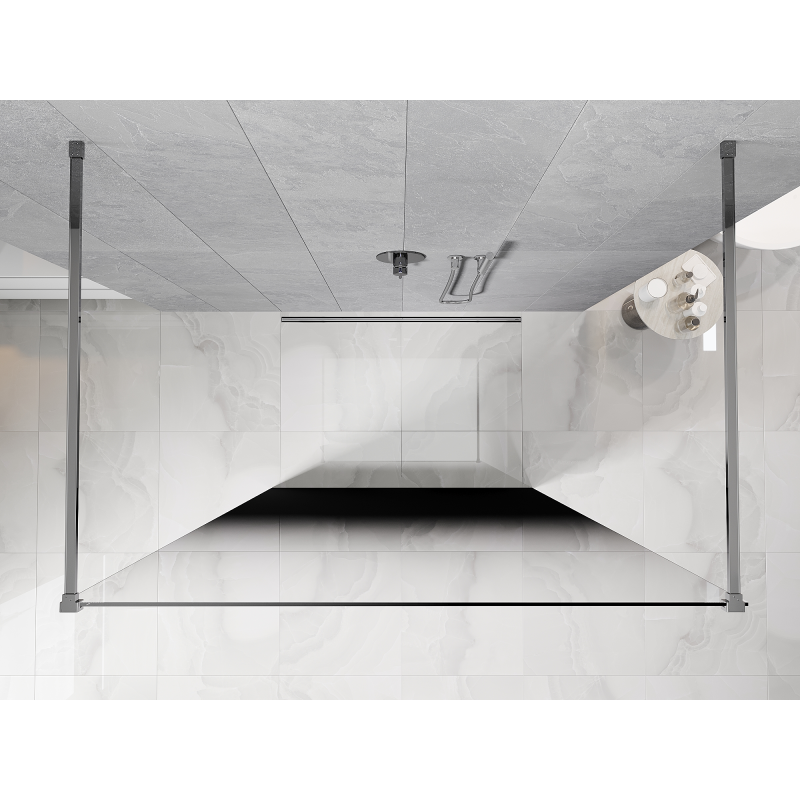 Mexen Kioto freestanding shower panel 150 x 200 cm, black ombre 8 mm, chrome - 800-150-002-01-76