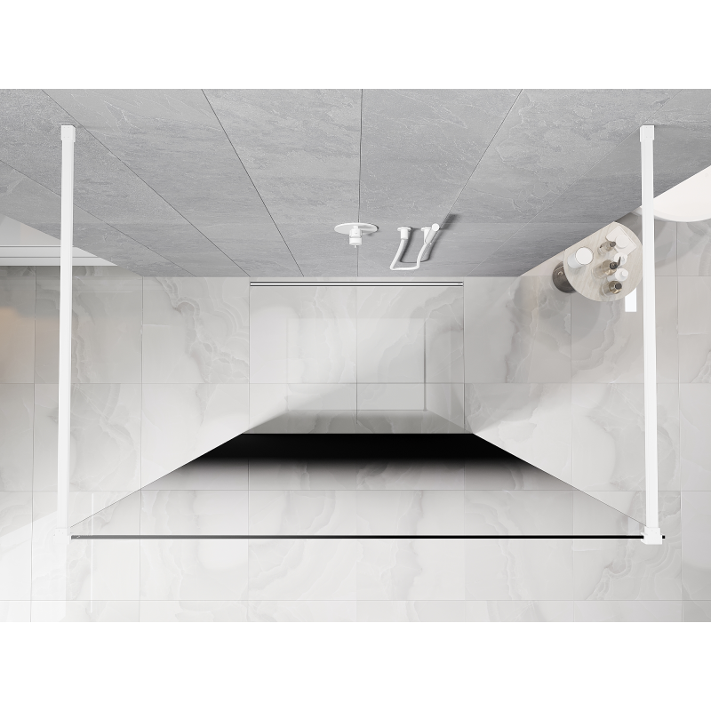 Mexen Kioto freestanding shower panel 120 x 200 cm, black ombre 8 mm, white - 800-120-002-20-76
