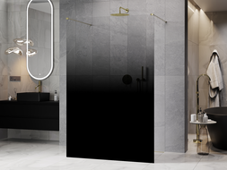 Mexen Kioto freestanding shower wall 110 x 200 cm, black ombre 8 mm, gold - 800-110-002-50-76