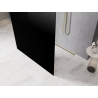 Mexen Kioto freestanding shower wall 100 x 200 cm, black ombre 8 mm, brushed gold - 800-100-002-55-76