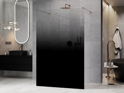 Mexen Kioto freestanding shower panel 110 x 200 cm, black ombre 8 mm, rose gold - 800-110-002-60-76