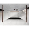 Mexen Kioto freestanding shower wall 100 x 200 cm, black ombre 8 mm, pink gold - 800-100-002-60-76