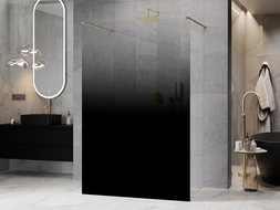Mexen Kioto freestanding shower screen 150 x 200 cm, black ombre 8 mm, brushed copper - 800-150-002-65-76