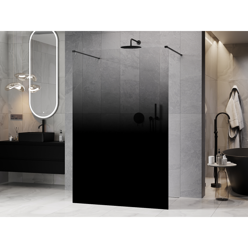 Mexen Kioto freestanding shower screen 100 x 200 cm, black ombre 8 mm, black - 800-100-002-70-76