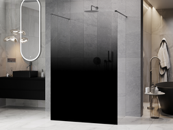 Mexen Kioto freestanding shower panel 140 x 200 cm, black ombre 8 mm, gun metal - 800-140-002-95-76