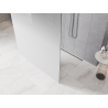 Mexen Kioto freestanding shower wall 100 x 200 cm, white ombre 8 mm, chrome - 800-100-002-01-86