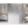 Mexen Kioto freestanding shower wall 150 x 200 cm, white ombre 8 mm, chrome - 800-150-002-01-86