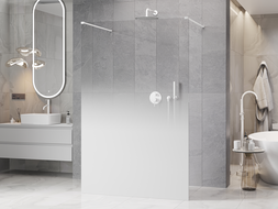 Mexen Kioto freestanding shower wall 110 x 200 cm, white ombre 8 mm, white - 800-110-002-20-86