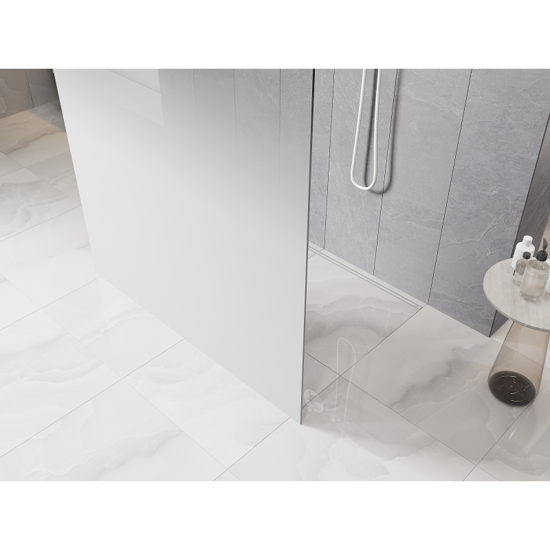 Mexen Kioto freestanding shower wall 110 x 200 cm, white ombre 8 mm, white - 800-110-002-20-86