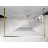 Mexen Kioto freestanding shower wall 120 x 200 cm, white ombre 8 mm, gold - 800-120-002-50-86