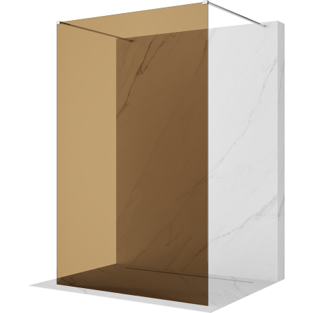 Mexen Kioto freestanding shower wall 120 x 200 cm, bronze 8 mm, chrome - 800-120-002-01-32