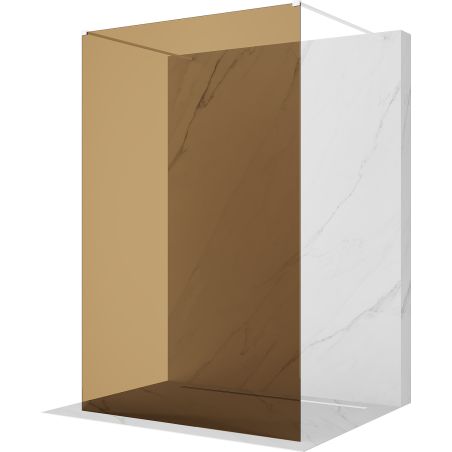 Mexen Kioto Freestanding shower wall 110 x 200 cm, bronze 8 mm, white - 800-110-002-20-32