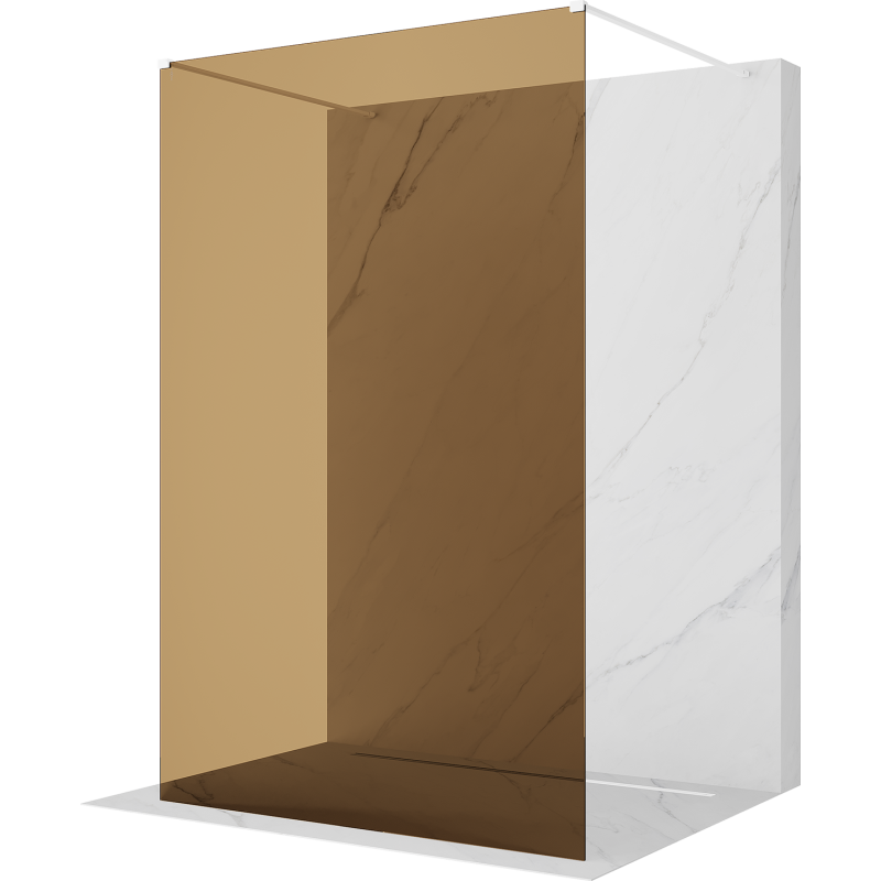 Mexen Kioto freestanding shower wall 140 x 200 cm, bronze 8 mm, white - 800-140-002-20-32