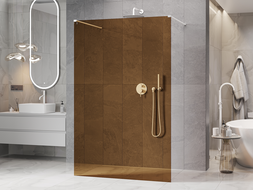 Mexen Kioto freestanding shower wall 120 x 200 cm, bronze 8 mm, white - 800-120-002-20-32