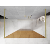 Mexen Kioto freestanding shower wall 100 x 200 cm, bronze 8 mm, brushed gold - 800-100-002-55-32