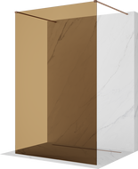 Mexen Kioto freestanding shower wall 100 x 200 cm, bronze 8 mm, brushed copper - 800-100-002-65-32
