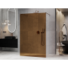 Mexen Kioto freestanding shower wall 100 x 200 cm, bronze 8 mm, brushed copper - 800-100-002-65-32