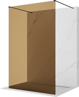 Mexen Kioto freestanding shower wall 100 x 200 cm, bronze 8 mm, black - 800-100-002-70-32