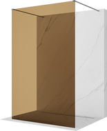 Mexen Kioto Freestanding Shower Wall 130 x 200 cm, Bronze 8 mm, Gun Metal - 800-130-002-95-32