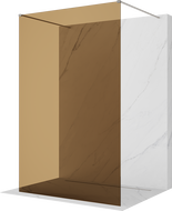 Mexen Kioto freestanding shower wall 110 x 200 cm, brown 8 mm, brushed nickel - 800-110-002-97-32