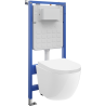 Mexen Lena WC Concealed Set Tex Slim Frame with Tornado Toilet Bowl and Soft-Close Seat, White - 610030220200T