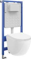 Mexen Lena WC Concealed Cistern Set Tex Air Slim Pneumatic Frame with Tornado WC Bowl and Soft Closing Seat, White