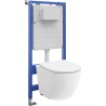 Mexen Lena WC Concealed Set Tex Slim Frame with Tornado Bowl and Soft-Close Seat, White - 610030220300T