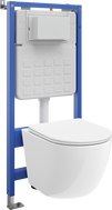 Mexen Lena WC Concealed Set Tex Slim Frame with Tornado Bowl and Soft-Close Seat, White - 610030220300T