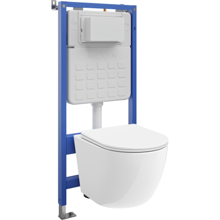 Mexen Lena concealed WC set pneumatic frame Tex Air Slim with WC bowl and soft-close seat, white - 610030220300A