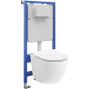 Mexen Lena WC Concealed Set Tex Slim Frame with WC Bowl and Soft-Close Seat, White - 610030224000