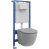 Mexen Lena Concealed WC set with Tex Slim frame, toilet bowl, and soft-close seat, light gray matte - 610030224061