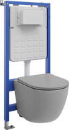Mexen Lena Concealed WC set with Tex Slim frame, toilet bowl, and soft-close seat, light gray matte - 610030224061