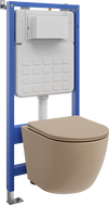 Mexen Lena wall-mounted WC set Tex Slim frame with WC bowl and soft-close seat, matte cappuccino - 610030224064