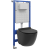 Mexen Lena WC Concealed Frame Set Tex Air Slim with WC Bowl and Soft-Close Seat, Black Matte - 610030220185A