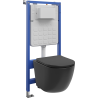 Mexen Lena WC Concealed System Tex Slim Frame with Tornado Toilet Bowl and Soft Closing Seat, Black Matte - 610030221085T