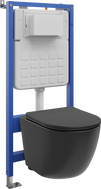 Mexen Lena concealed WC frame set pneumatic Tex Air Slim with Tornado WC bowl and soft-close seat, black matte - 610030221085TA