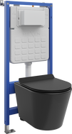 Mexen Rico WC Concealed Set Tex Slim Frame with Tornado Toilet Bowl and Soft-close Seat, Matte Black - 610030720185T