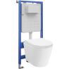 Mexen Rico concealed WC set Tex Air Slim pneumatic frame with Tornado WC bowl and soft-close toilet seat, white - 610030720200TA