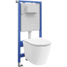 Mexen Rico Concealed WC Set Tex Slim Frame with Tornado WC Bowl and Soft-Close Seat, White - 610030720500T