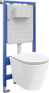 Mexen Rico WC Concealed Set Pneumatic Frame Tex Air Slim with Tornado Toilet Bowl and Soft-Close Seat, White - 610030720500TA