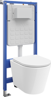 Mexen Rico concealed WC set with Tex Air Slim pneumatic frame, WC bowl, and soft-close seat, white - 610030720300A