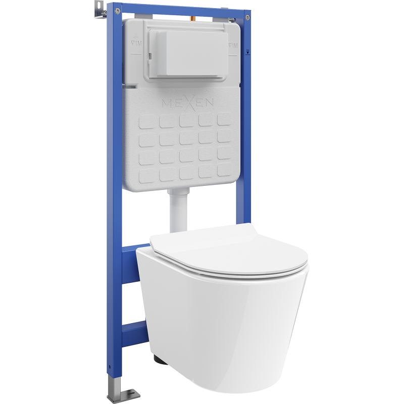 Mexen Rico concealed WC unit pneumatic frame Tex Air Slim with WC Tornado bowl and soft-close seat, white - 610030724000TA