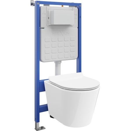 Mexen Rico concealed WC unit pneumatic frame Tex Air Slim with WC Tornado bowl and soft-close seat, white - 610030724000TA