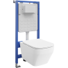 Mexen Riva WC Concealed Frame Set Tex Air Slim Pneumatic with Tornado WC Bowl and Soft-Close Seat, White - 610030630200TA