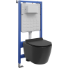 Mexen Carmen WC Concealed Set Tex Slim Frame with Toilet Bowl and Soft-Close Seat, Matte Black - 610030880185
